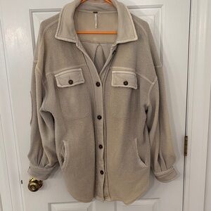 Free People Cream Teddy Jacket